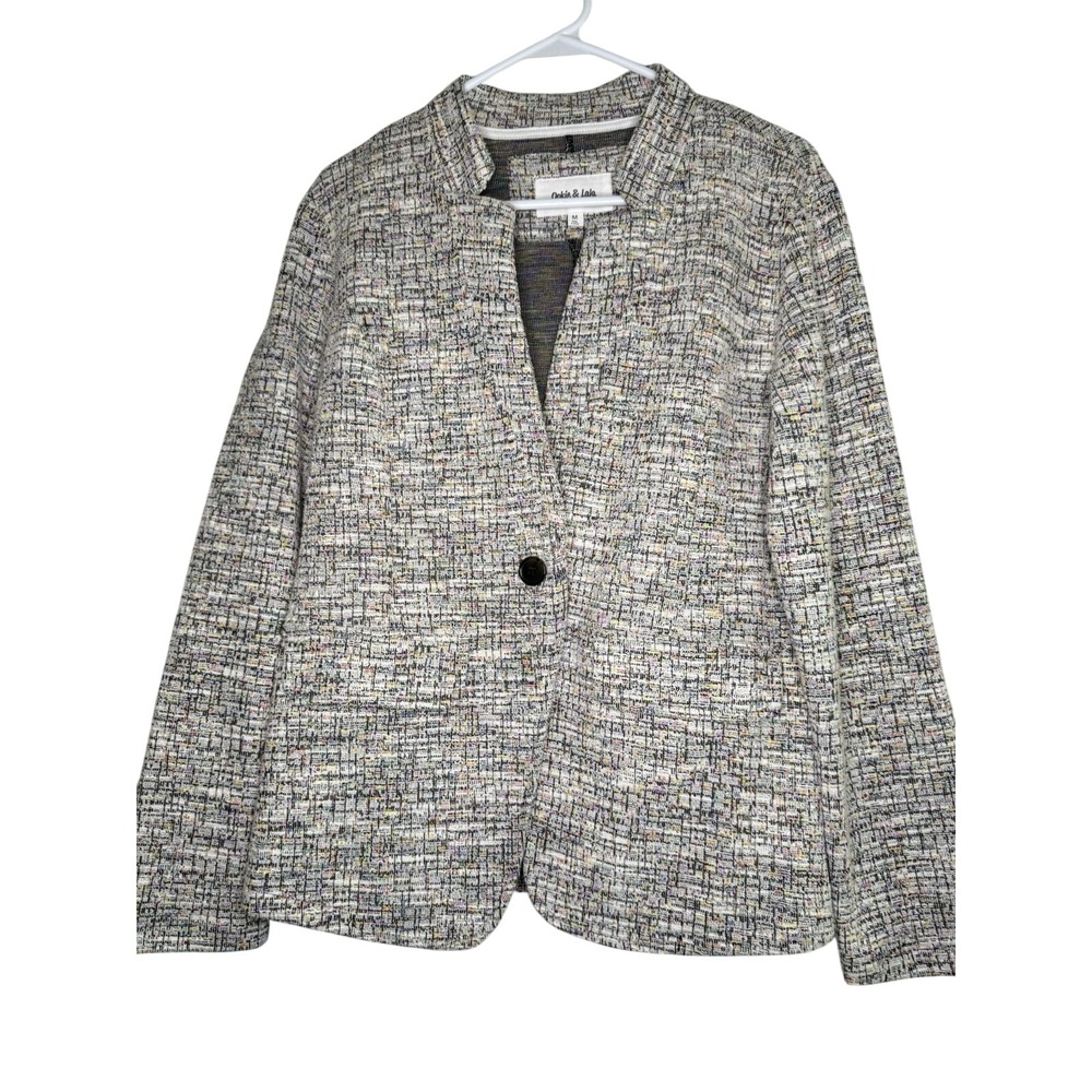 Ookie and‎ Lala Women's Multicolor Tweed Blazer Size M